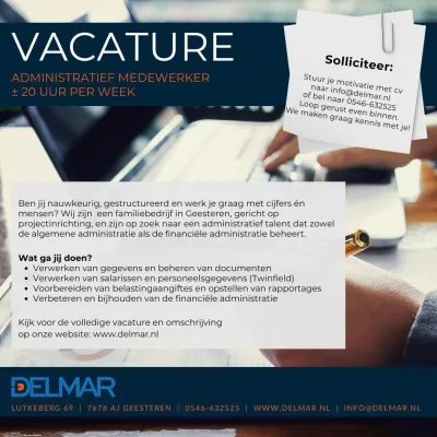 Vacature: Administratief Medewerker (financieel & algemeen)